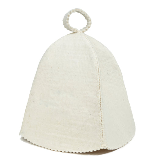 White Sauna Hat Bell Shape