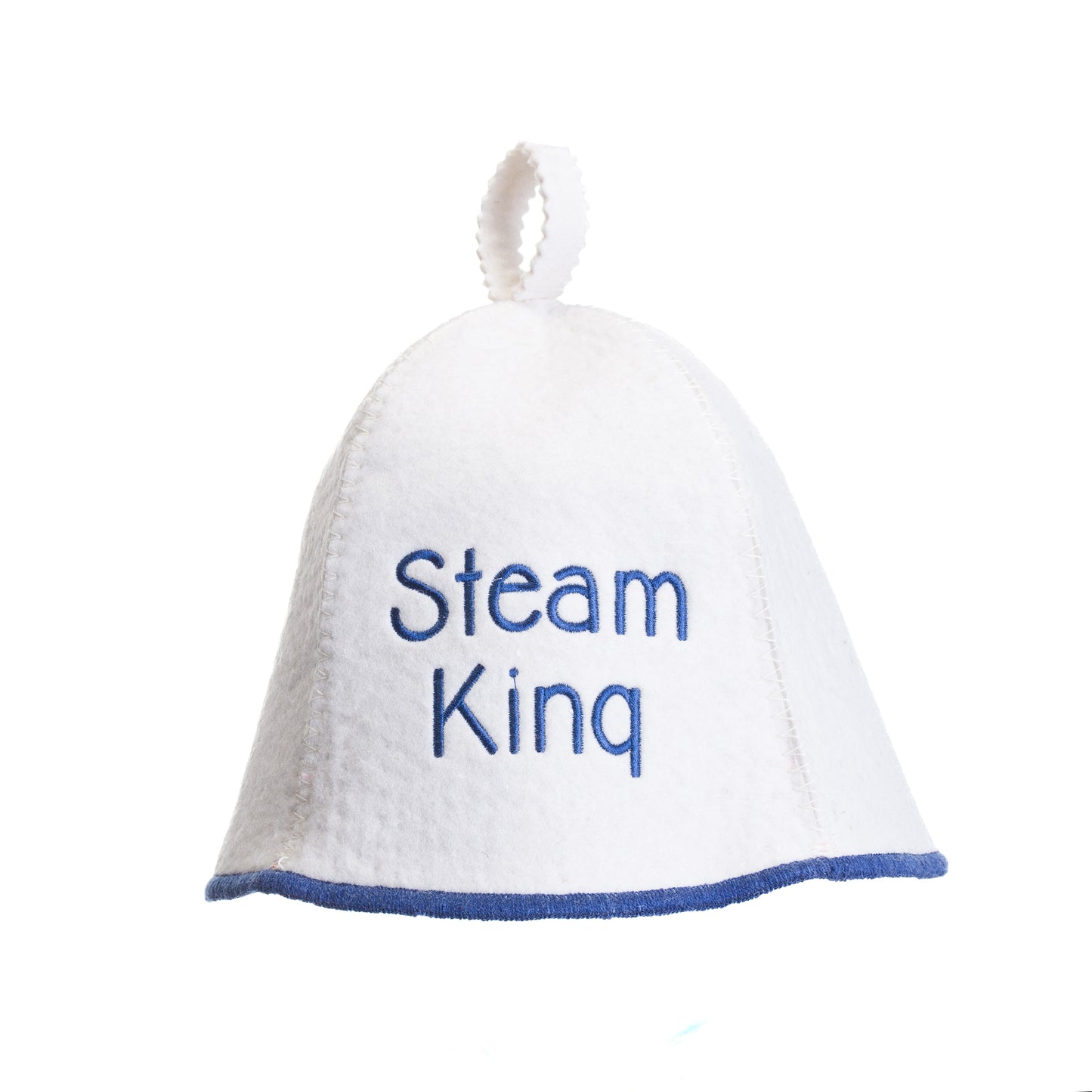 Wool Sauna Hat with blue trim