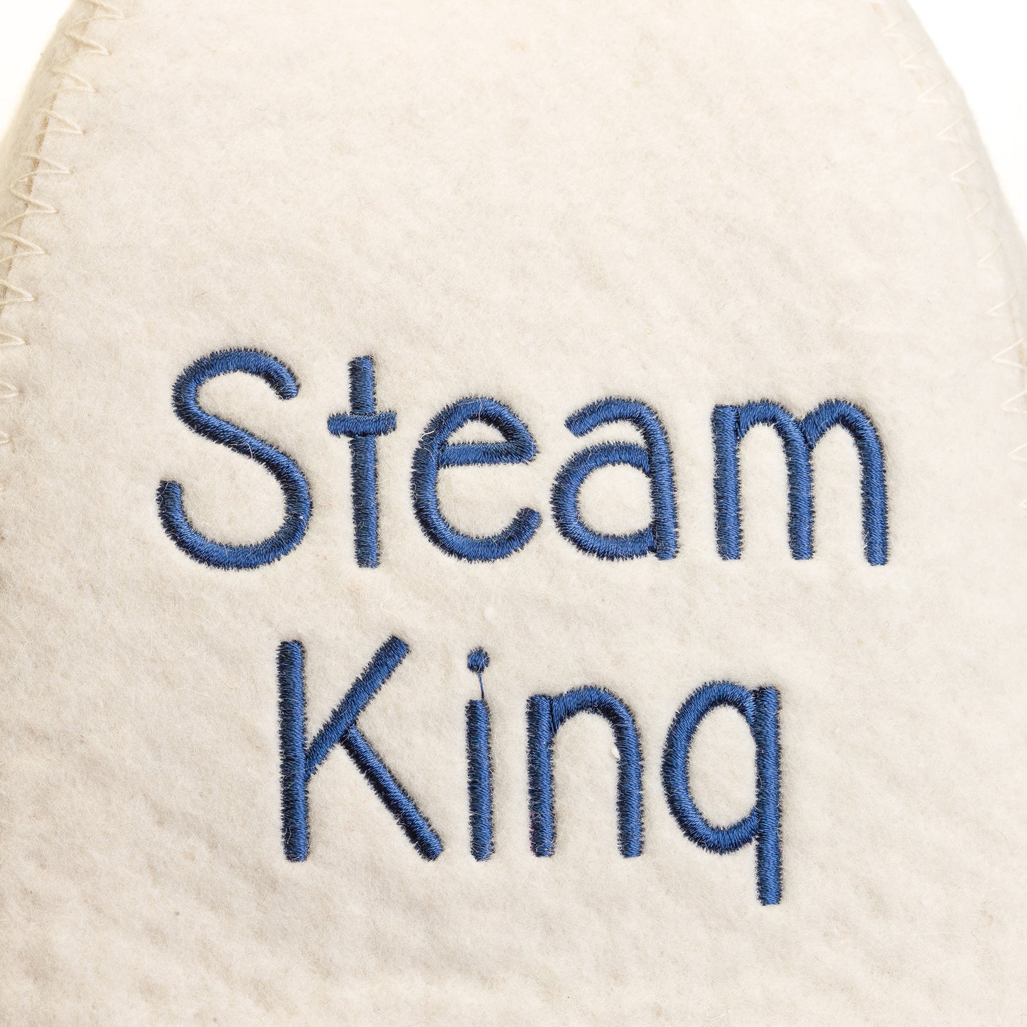 Wool Sauna Hat with blue trim