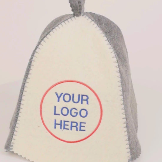 video of white gray sauna hat