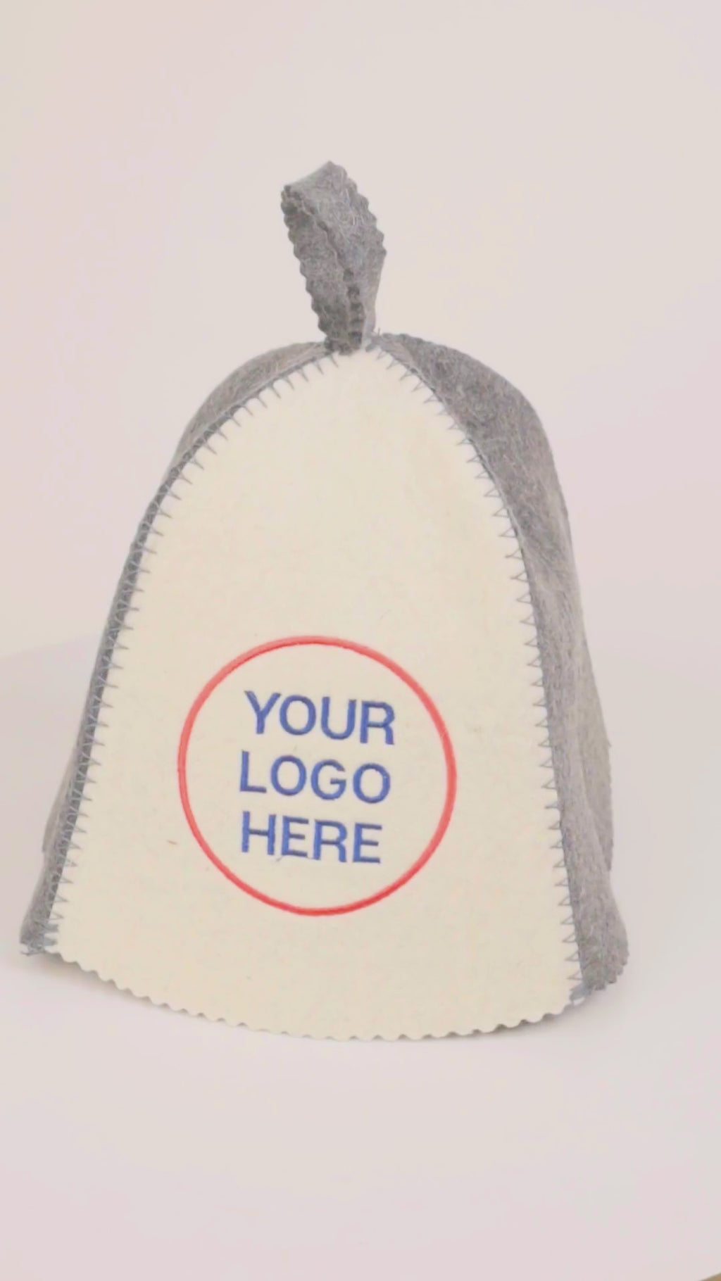 video of white gray sauna hat
